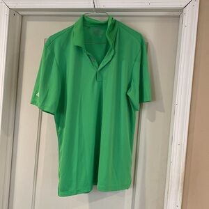 Adidas Bright Green Polo short sleeve Shirt size Medium smoke free house